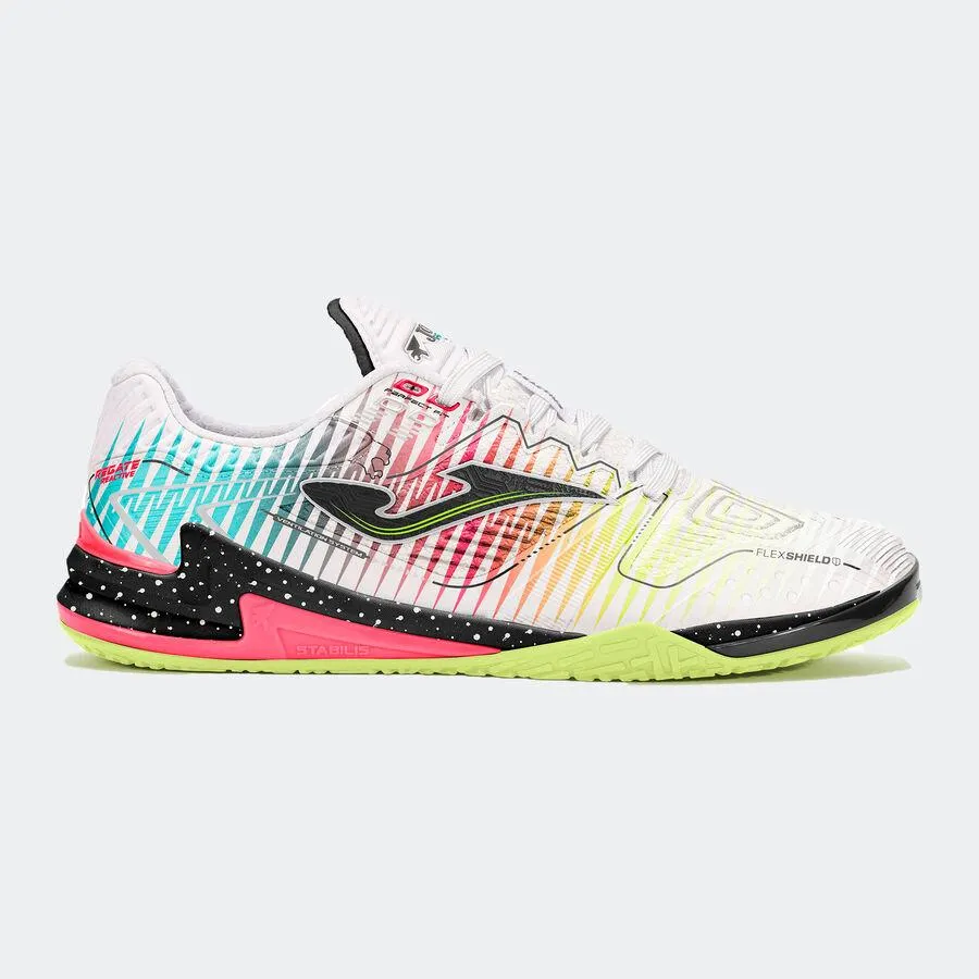 Zapatillas fútbol sala Regate Reactive 25 indoor blanco amarillo rojo