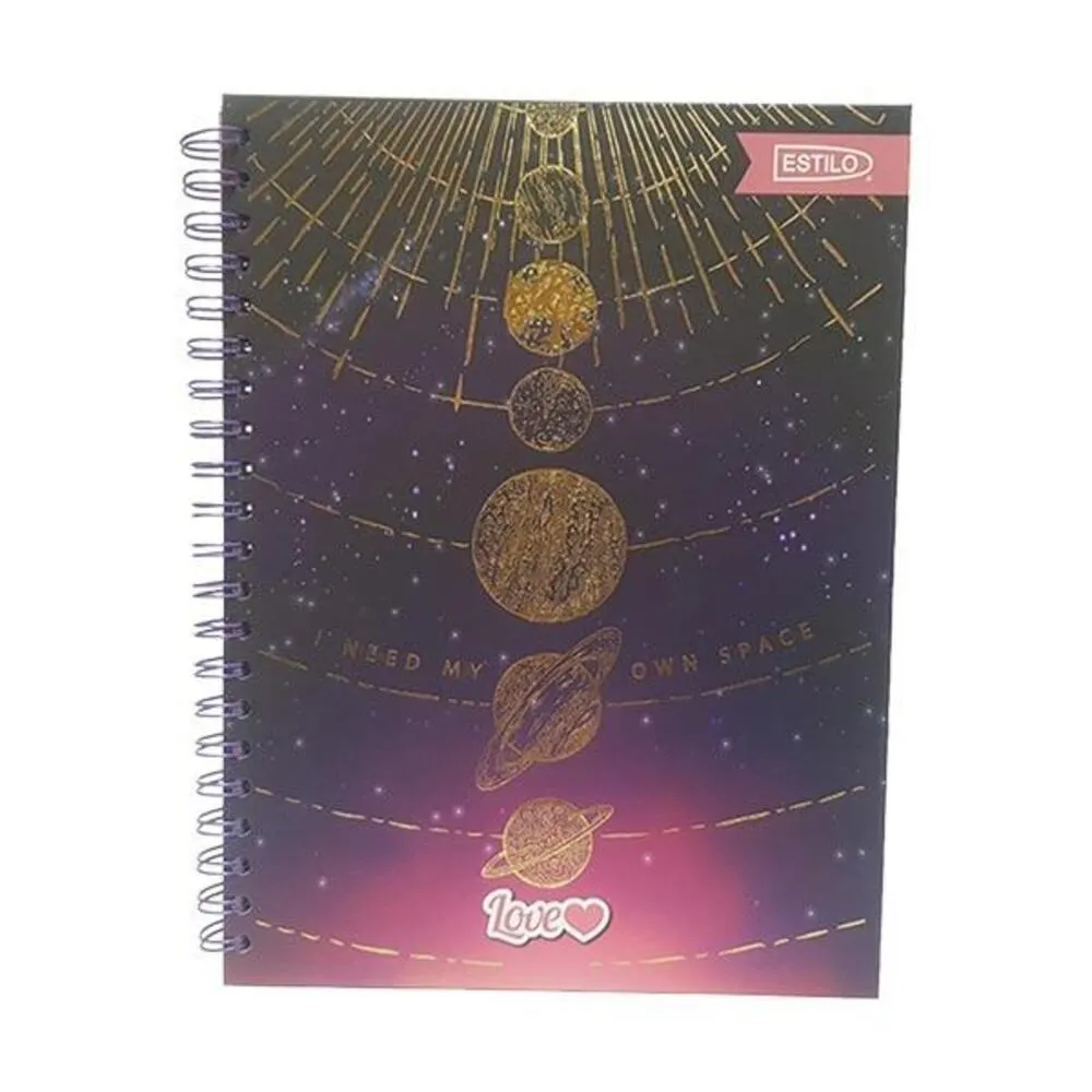 Cuaderno Espiral A4 100hjs 1 Línea Pasta Dura Love