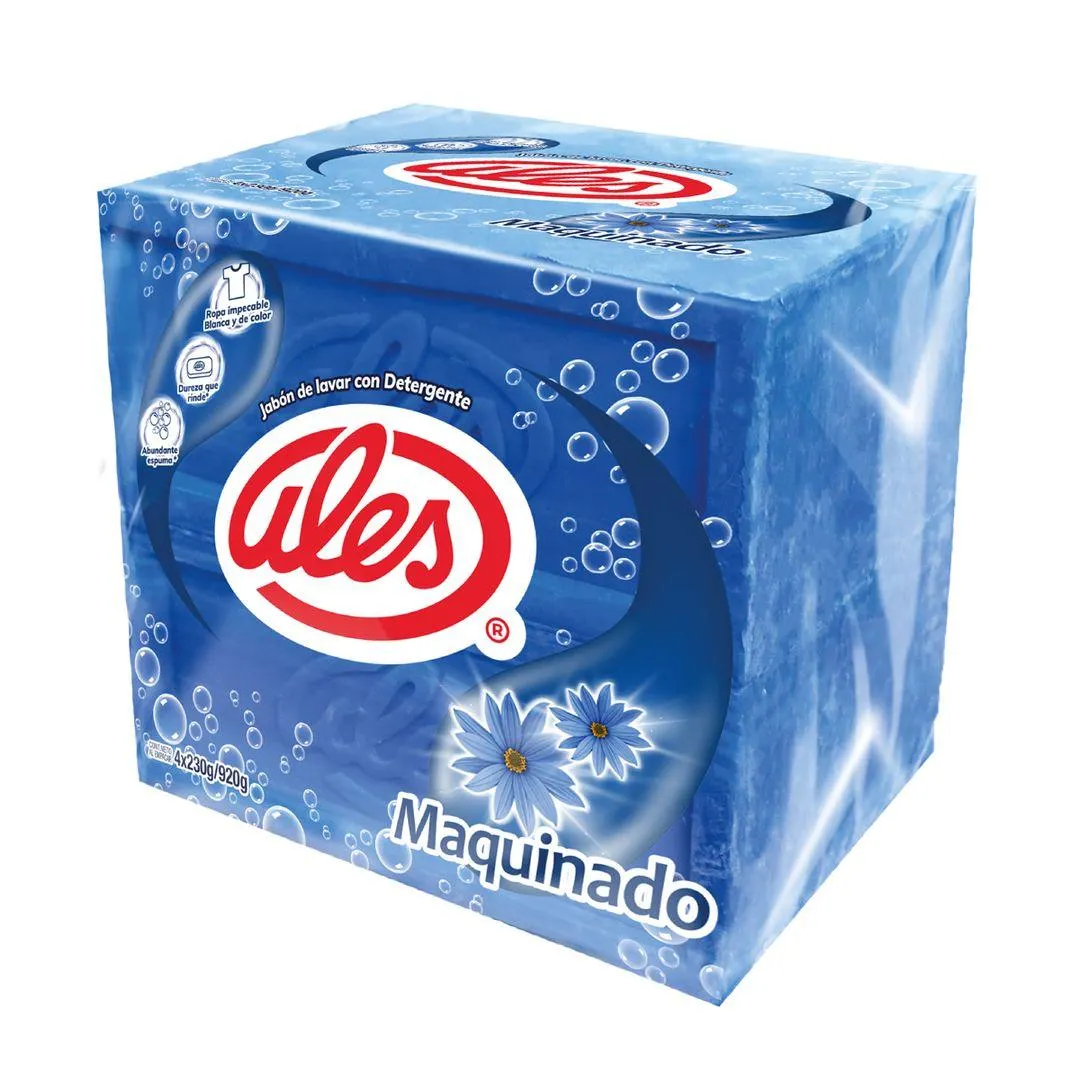 Pack 4 Uds Jabón de Lavar Ales Azul Maquinado Clásico 230g