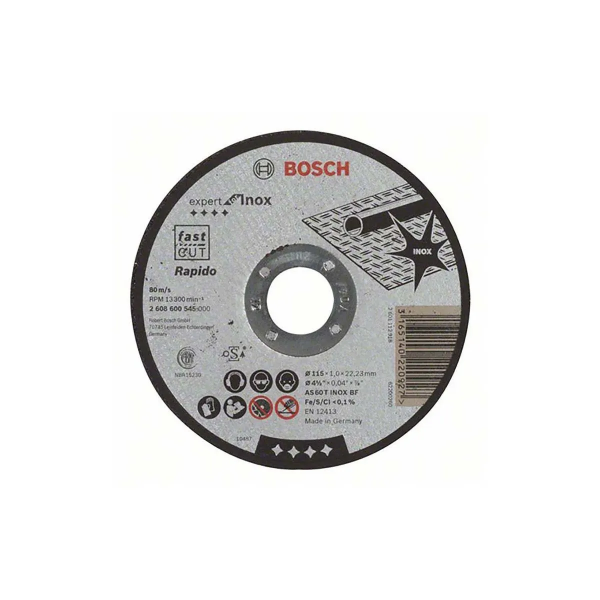 Disco Corte Acero Inox 115X1X22 Bosch - BOSCH