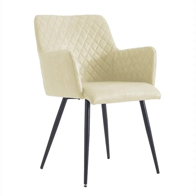 Silla Brooks Fija Cuero Crema