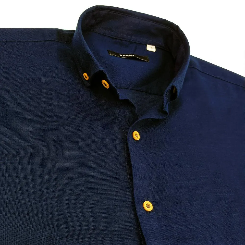 CAMISA DE LINO AZUL MARINO