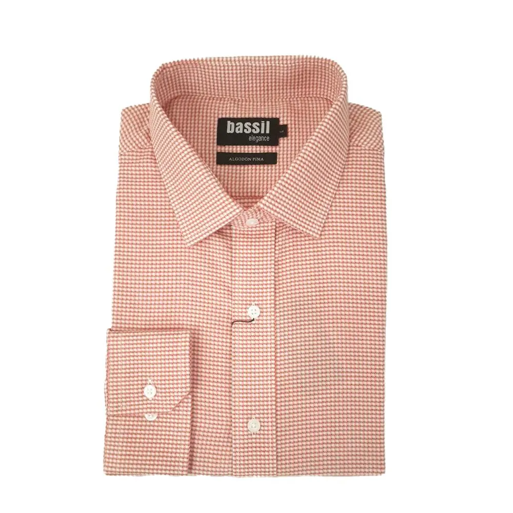 Camisa Naranja Dobby Manga Larga