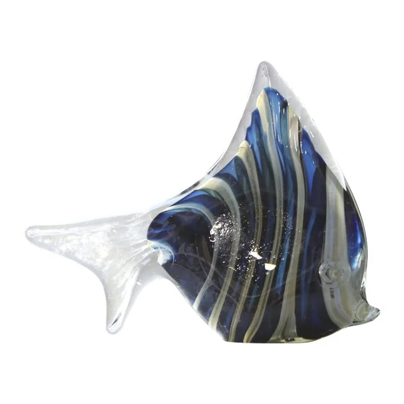 Adorno Ostravia Pez de Vidrio Azul 15cm