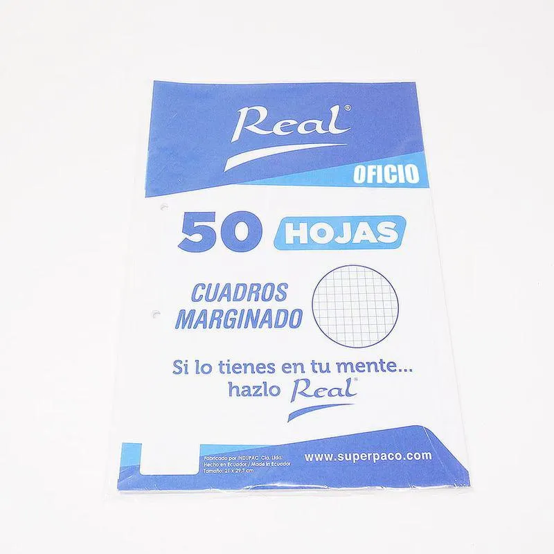 Papel Marginado Cuadros A4 100H