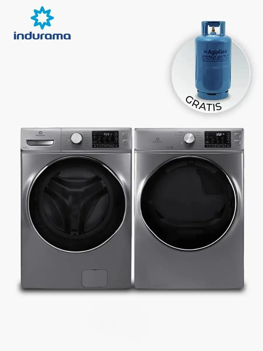 Combo Indurama Lavadora + Secadora a Gas Gratis Cilindro de Gas