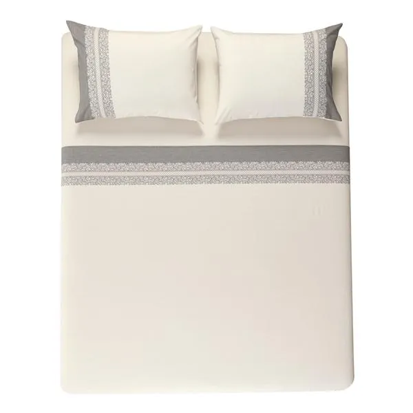 Juego de Sábanas Castani 150 Hilos Gris 100% Algodón Full