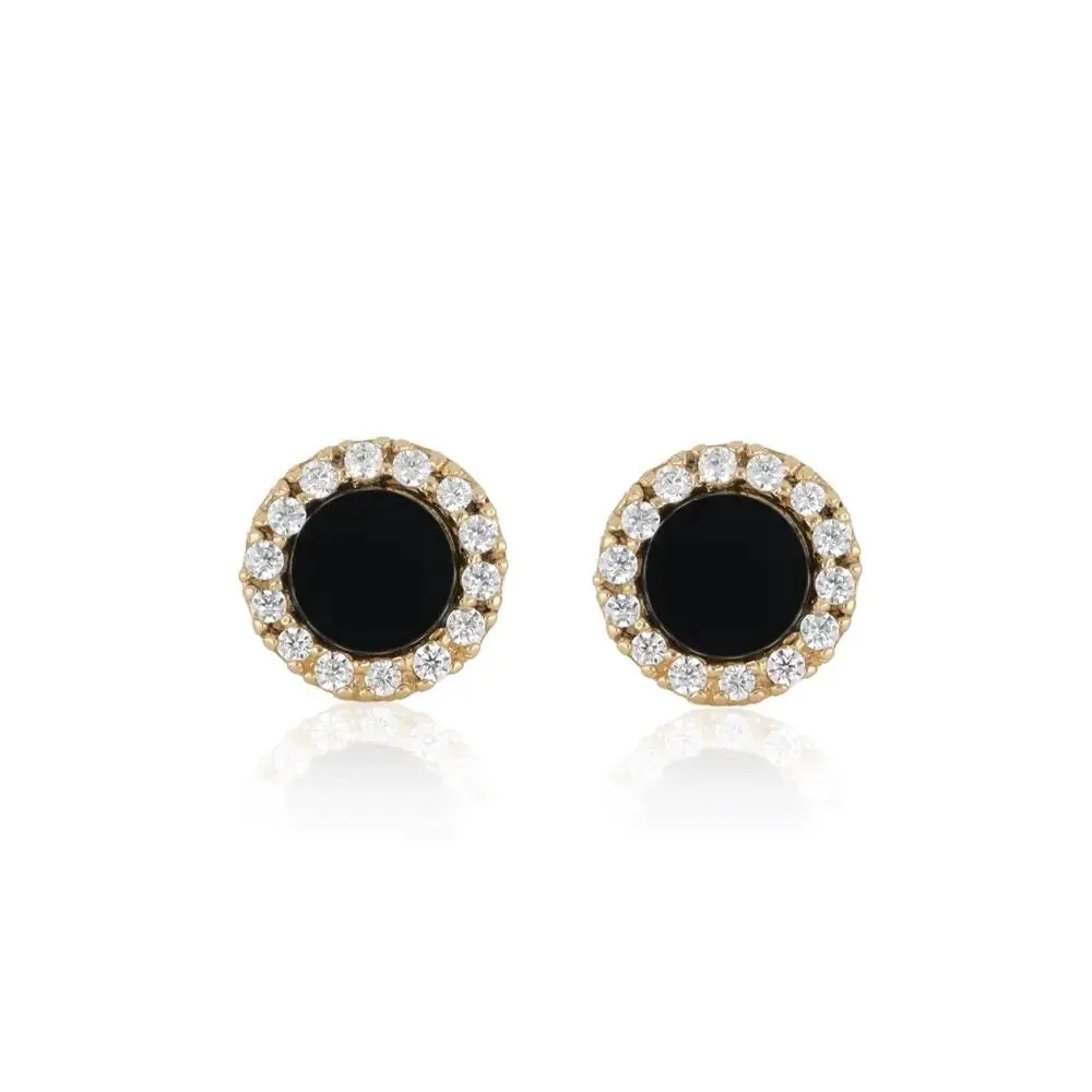 ARETES ARO CÍRCULO RADIANTE NEGRO