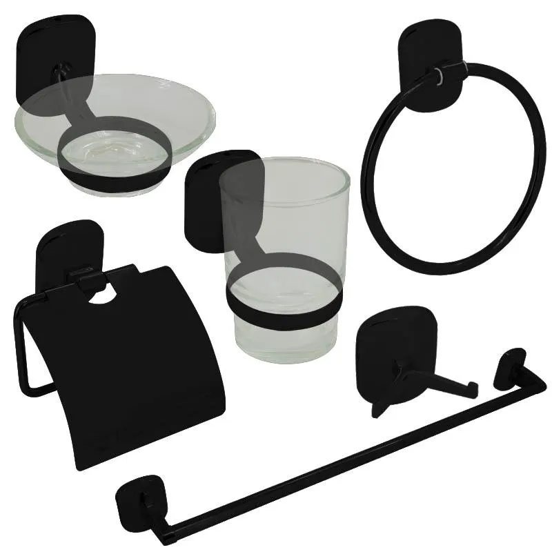 Accesorios de Baño Viva Negro 6 Piezas