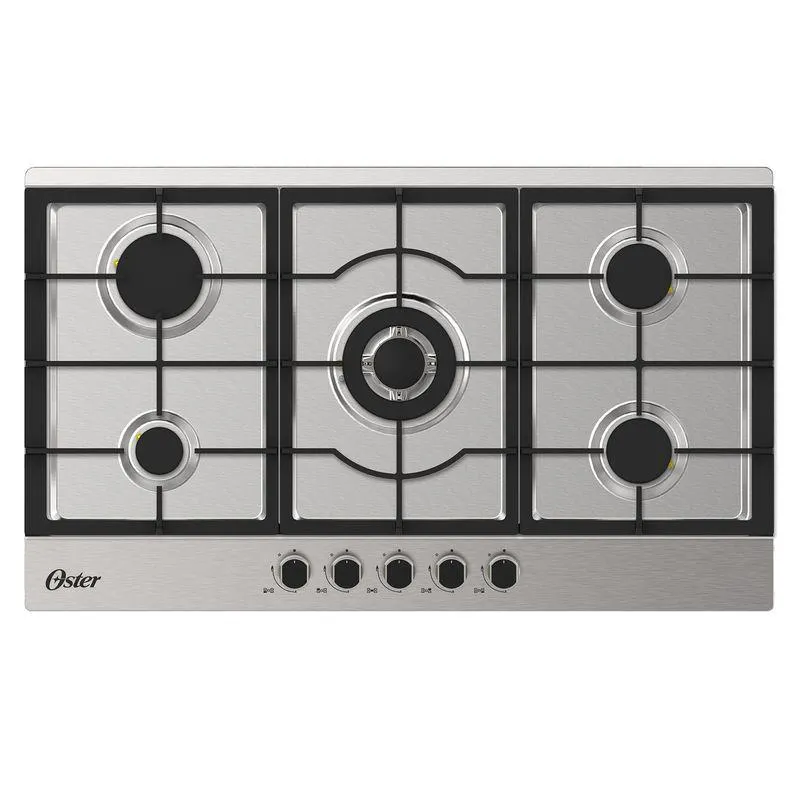 Oster - Encimera a Gas OS-GC9005BSS 5 Quemadores | Inox