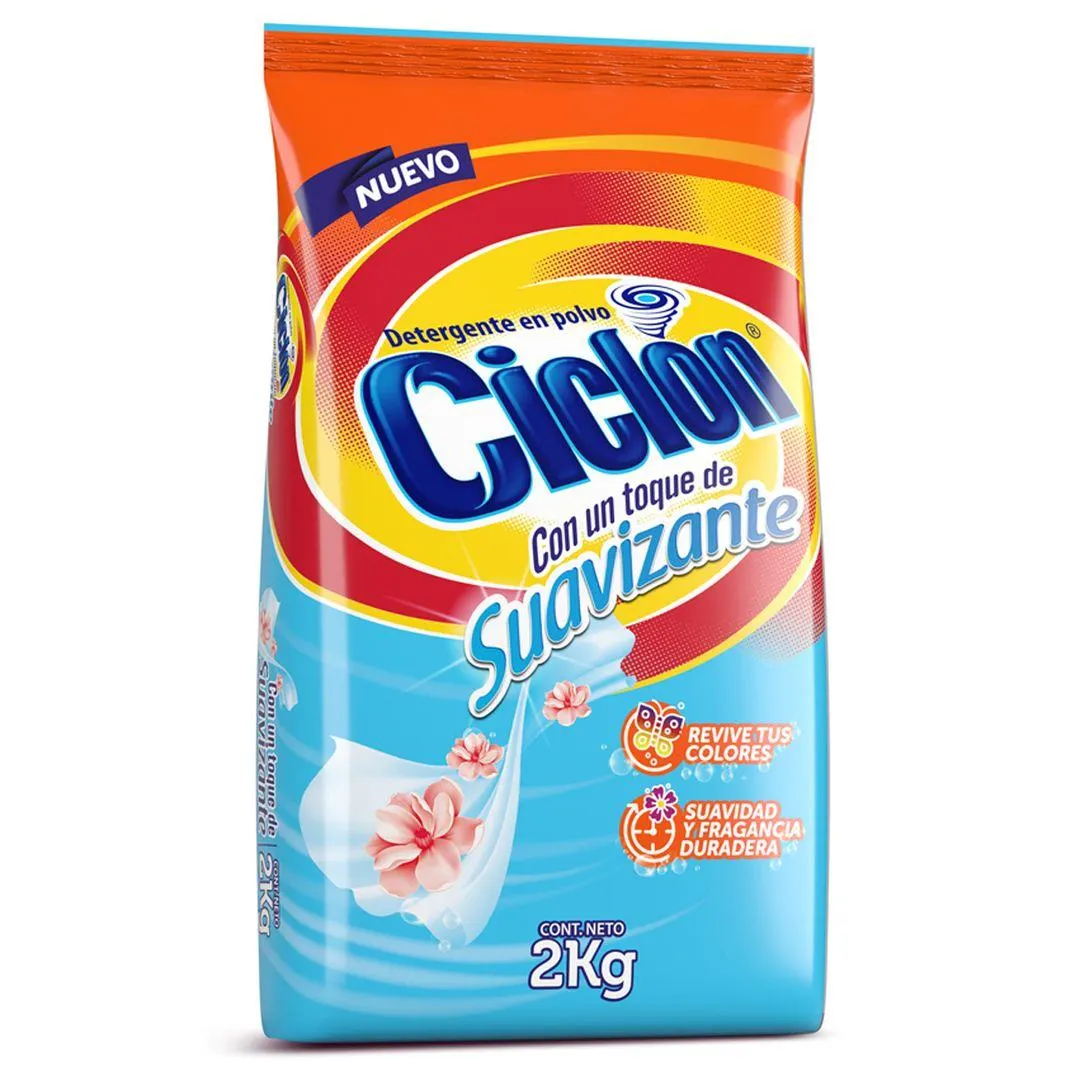 Detergente en Polvo Ciclón con Toque Suavizante 2kg