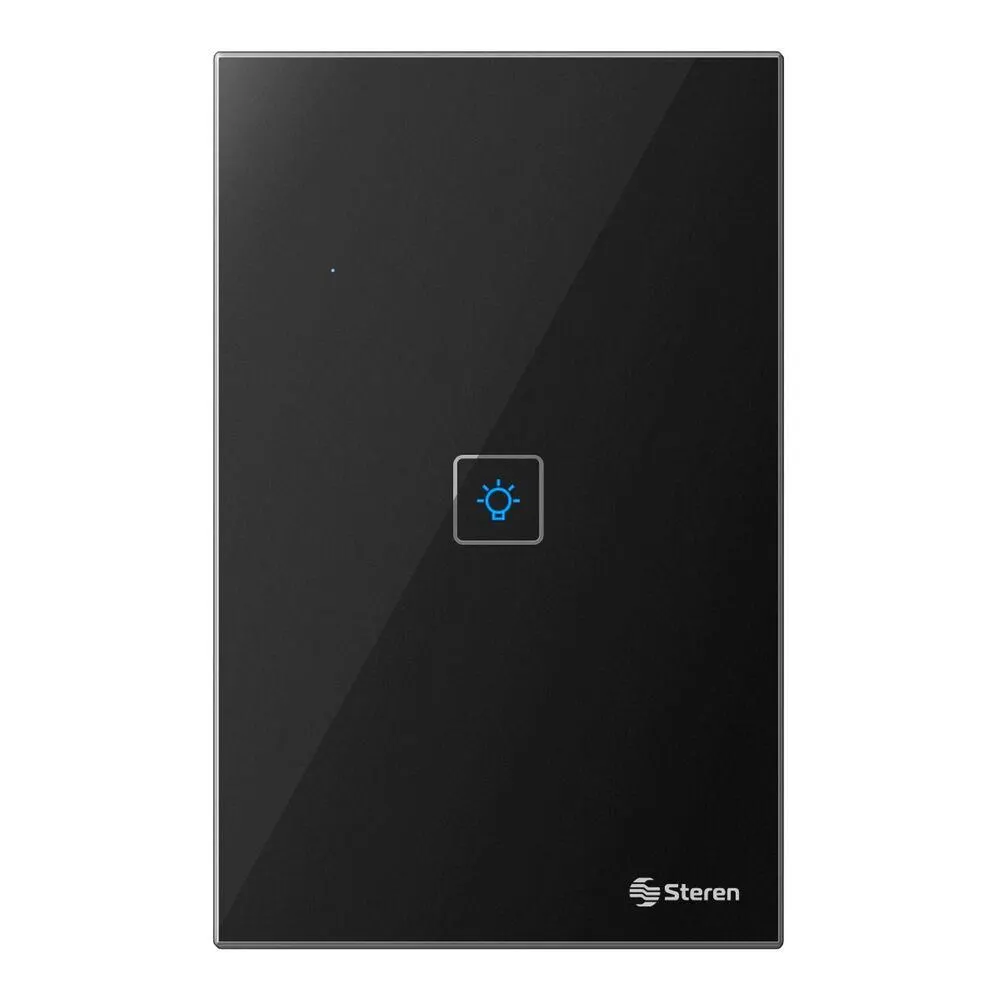 Carátula para Interruptor Touch Wifi Steren SHOME-011 P86396 | Color Negro