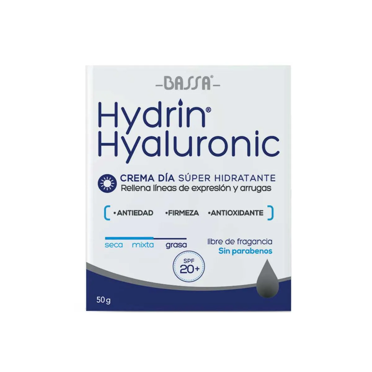 Crema Facial Bassa Hydrin Hyaluronic Hidratante Día 50g
