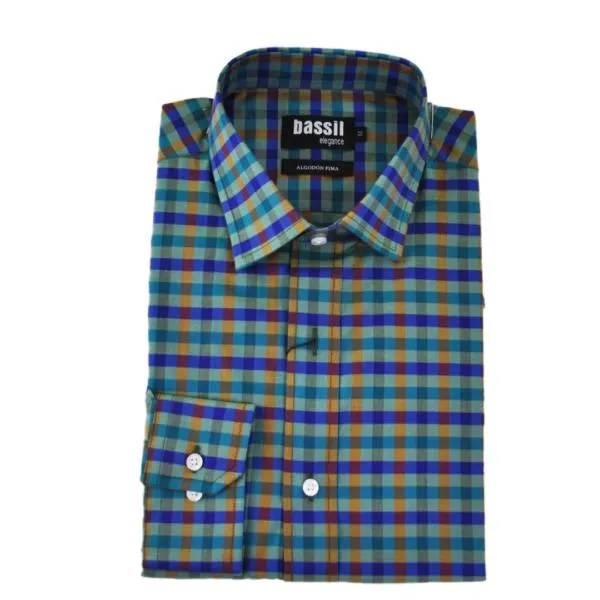 Camisa Verde de Cuadros Manga larga