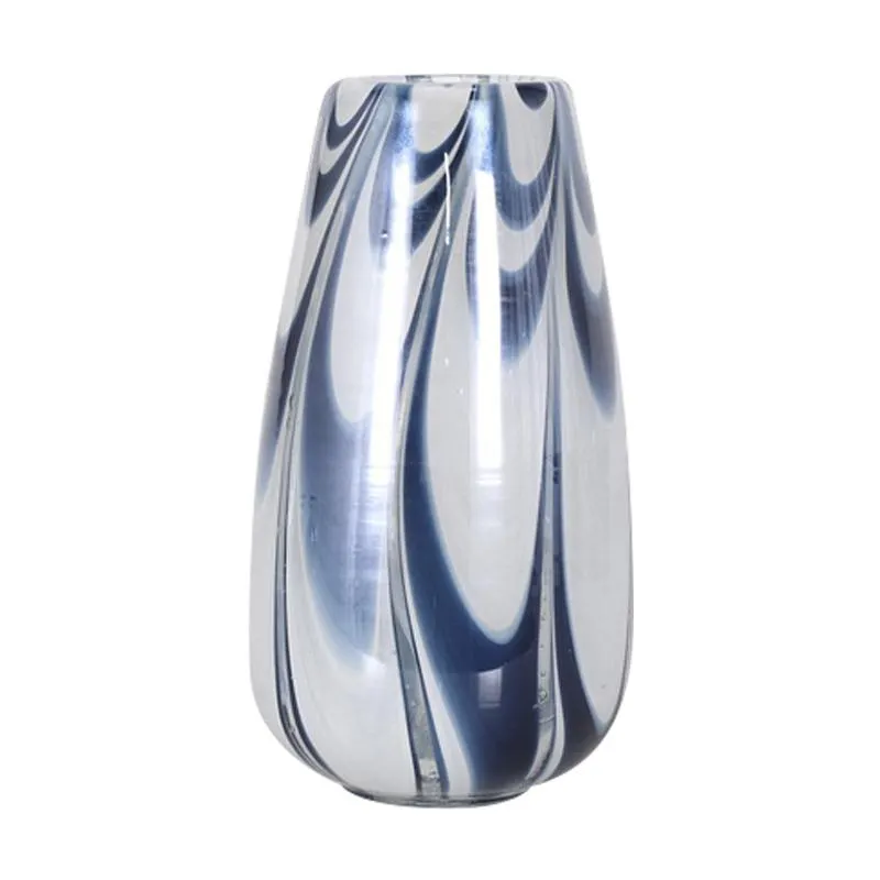 Florero Ostravia de Vidrio Azul 12x22.5cm