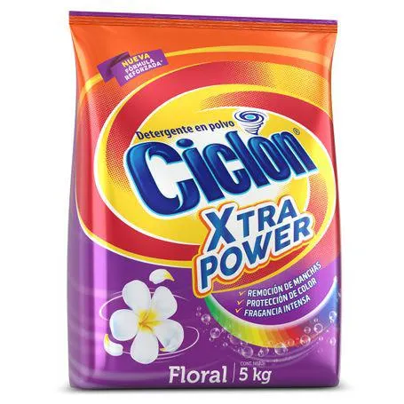 Detergente en Polvo Ciclón Ultra Floral 5 Kg