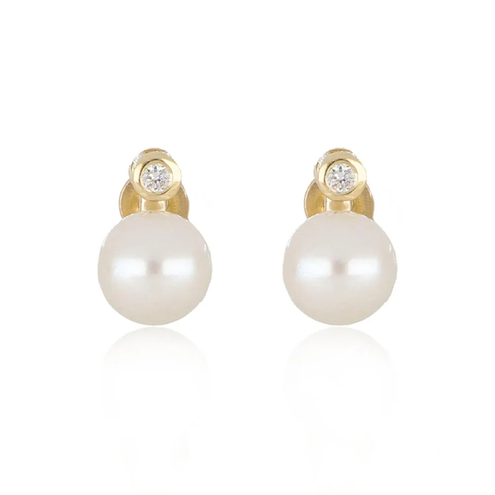 ARETES PERLA CON DESTELLO