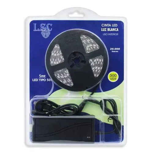 CINTA LED LUZ BLANCA 5MTS 300LEDS LSC