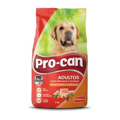 PROCAN PARA PERROS ADULTOS DE RAZAS MEDIANAS Y GRANDES SABOR A POLLO, ARROZ Y VEGETALES