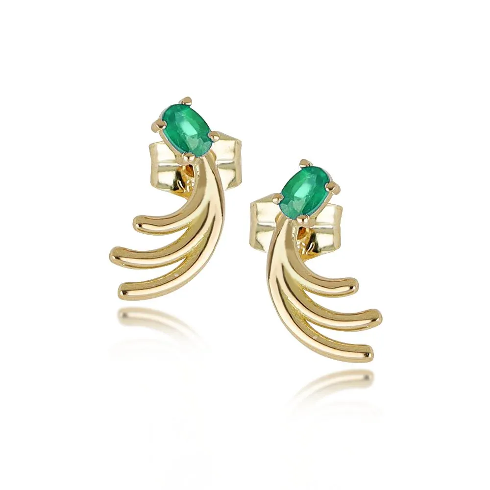 ARETES CON ESMERALDA COLECCIÓN BASICS