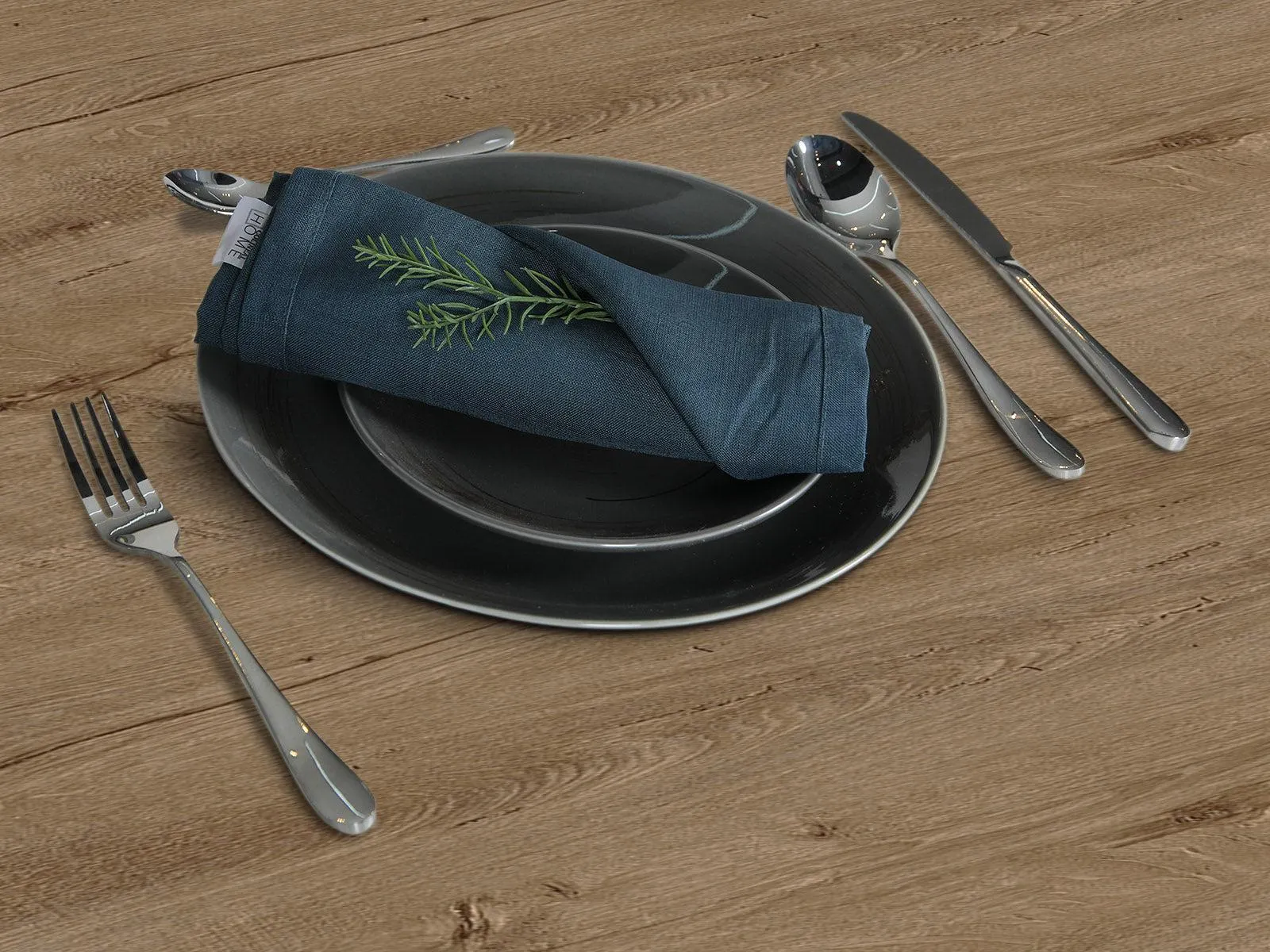 Set X 4 Servilletas Lino Holland Azul C