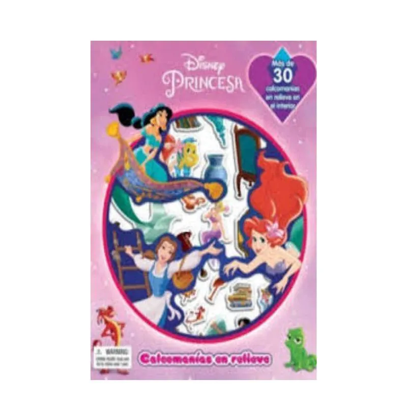 Libro Calcomanias Relieve Disney Princess