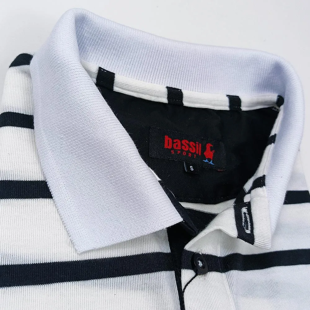 POLO BLANCA CON RAYAS NEGRAS