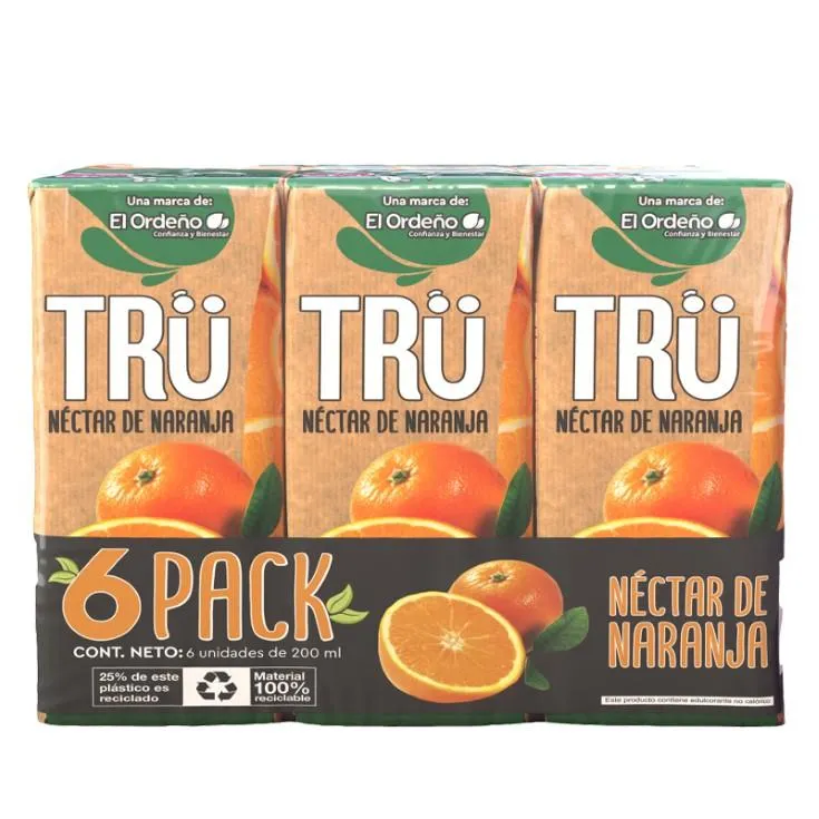 Sixpack Nectar Naranja Tru 200 Ml