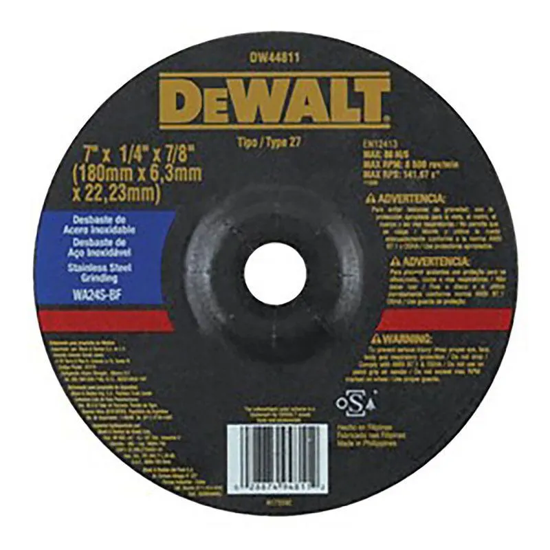 Disco Desbaste Acero Inox 7X1/4X7/8 Cd Dewalt