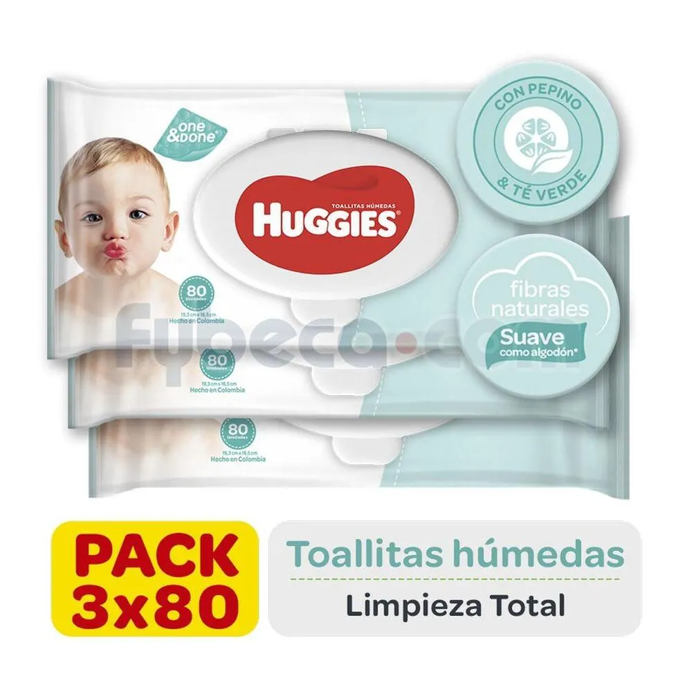Toallitas Húmedas Para Bebé Tripack One & Done Limpieza Total Con Pepino Y Té Verde Unidad