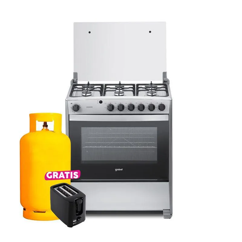 Global - Cocina gas Varadero 6 Quemadores 32" Quarzo | Gris