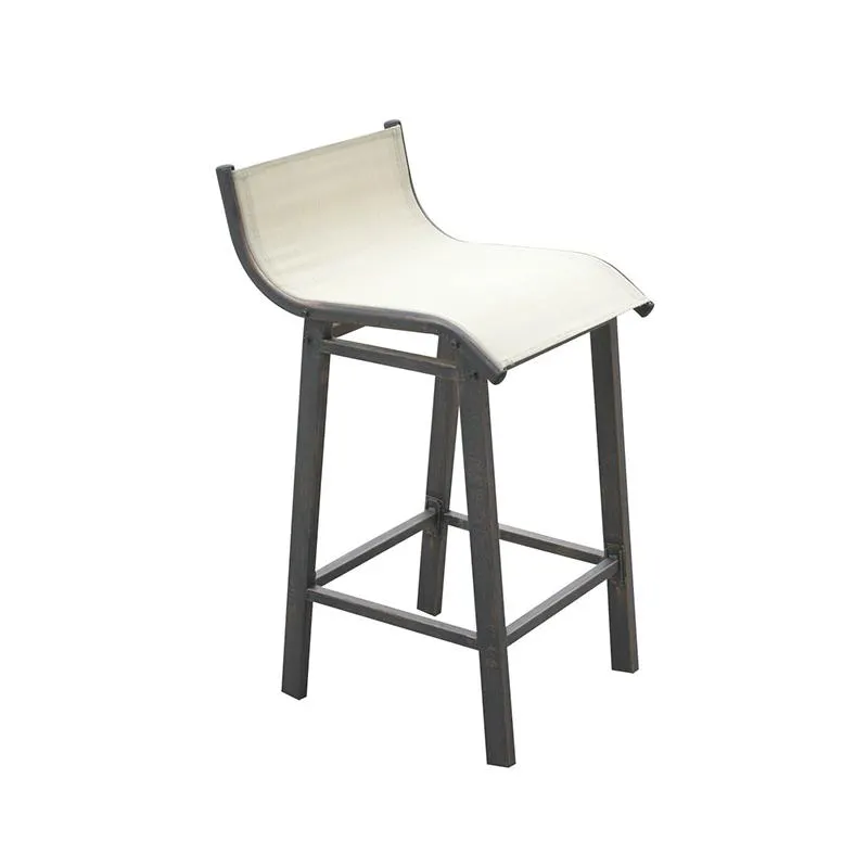 Silla para Bar de Aluminio con Espaldar Bajo