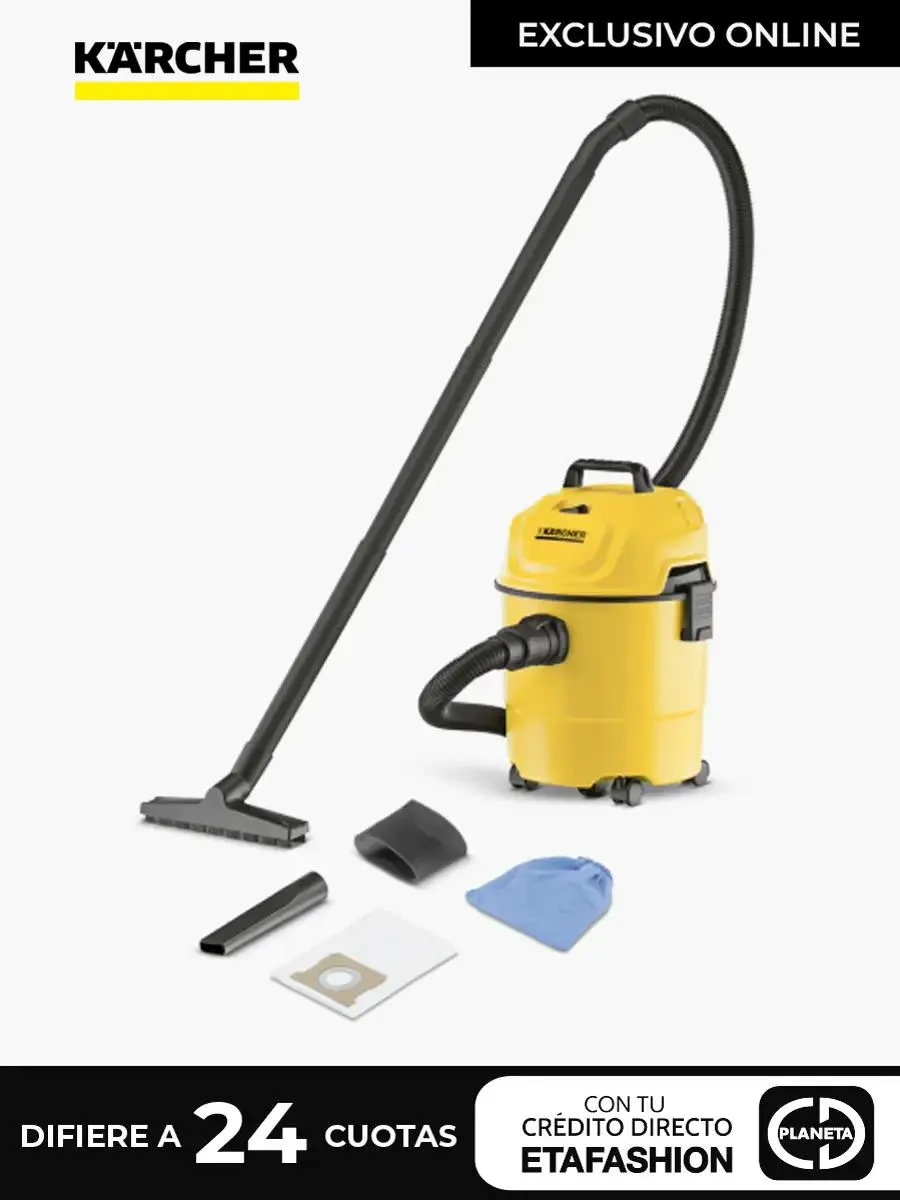 Aspiradora 3 en 1 Karcher para suciedad sólida y líquida WD 1 Classic