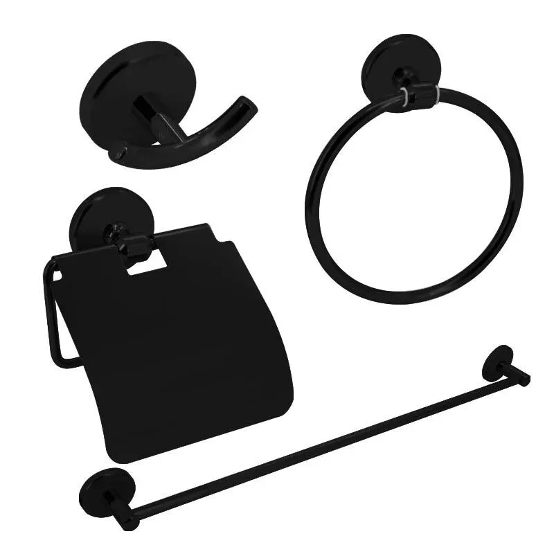 Accesorios de Baño Valiant Negro Mate 4 Piezas