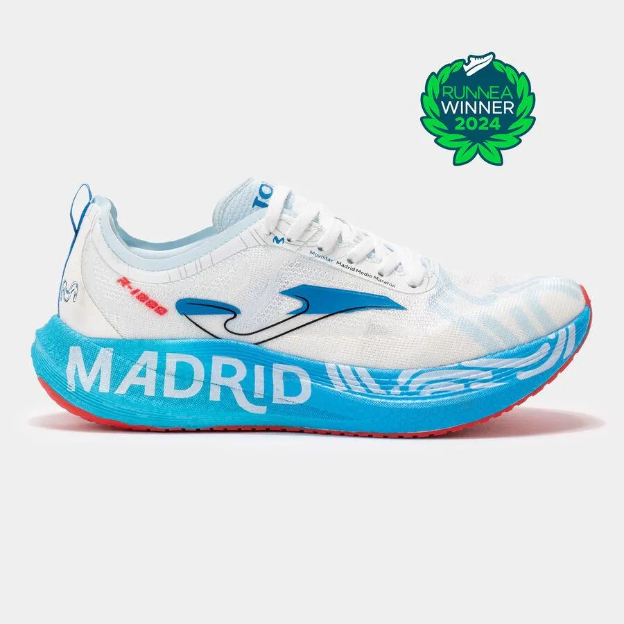 Zapatillas running R1000 25 Media Maratón Madrid unisex blanco
