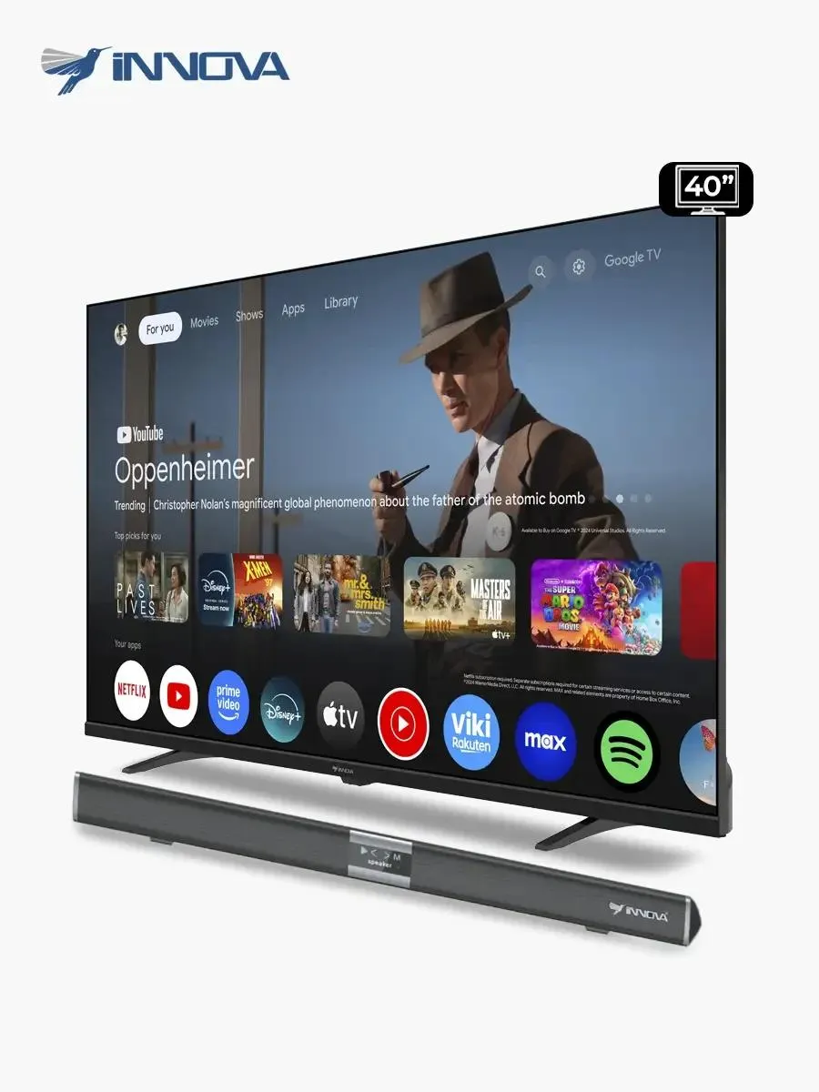 Combo Smart TV Innova 40" IN-TVLED-40GFHD-MP + Barra de Sonido 10W