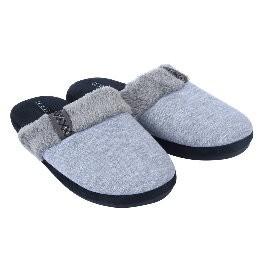 Pantufla Hombre Puff Cerrada Gris Claro - Varias Tallas
