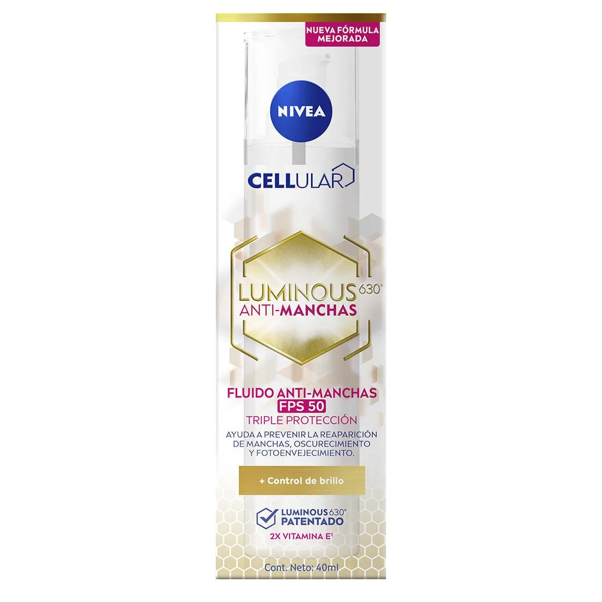 Crema Facial Nivea Luminous Antimanchas FPS50 Día 40 ml