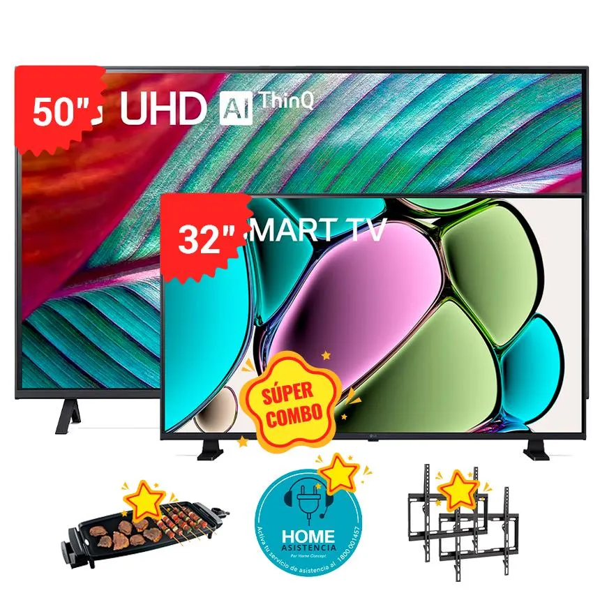 COMBO LG 50" UHD AI THINQ (50UR7800PSB) + 32" HD AI THINQ (32LR650BPSA)