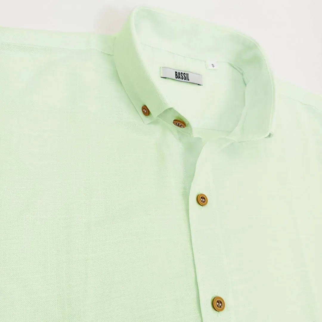 CAMISA DE LINO VERDE PASTEL