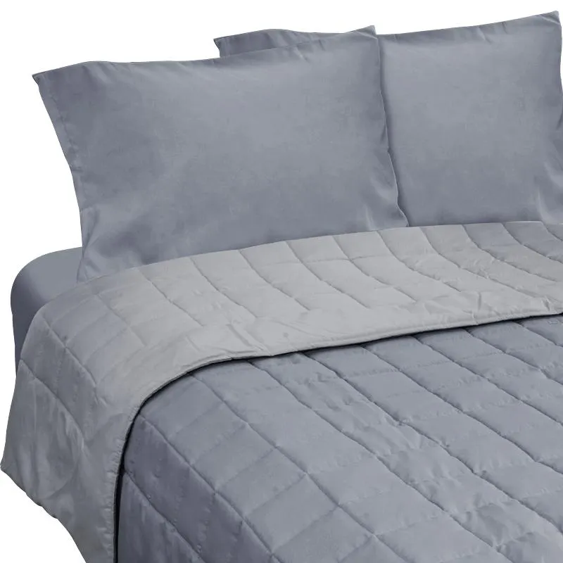 Edredón Cuados Bicolor Grey King