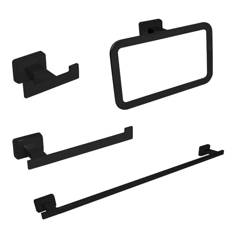 Accesorios de Baño Carbal Negro Mate 4 Piezas