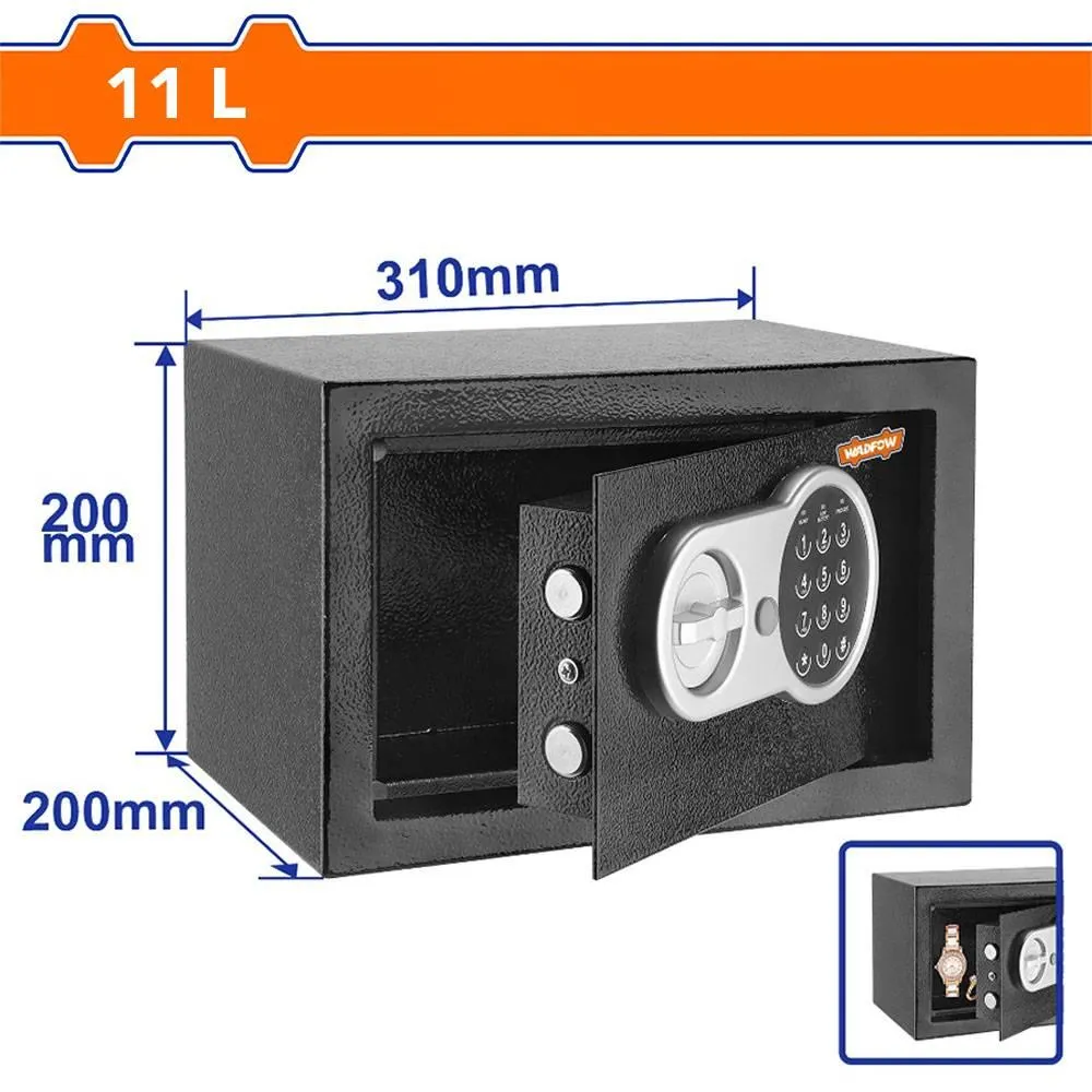 Caja Fuerte Digital Wadfow P8930 | 2 Llaves Mecánicas 11L Color Negro