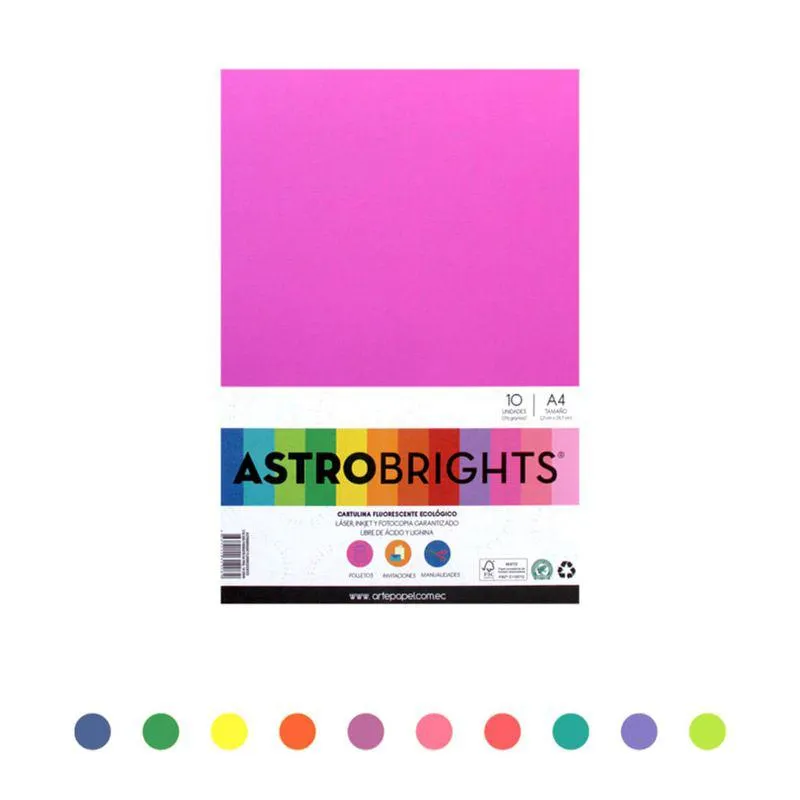 Cartulina Fina Fluorescente A4