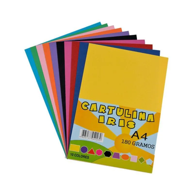 Cartulina Iris Colores Surtidos A4 PQx10Hjs