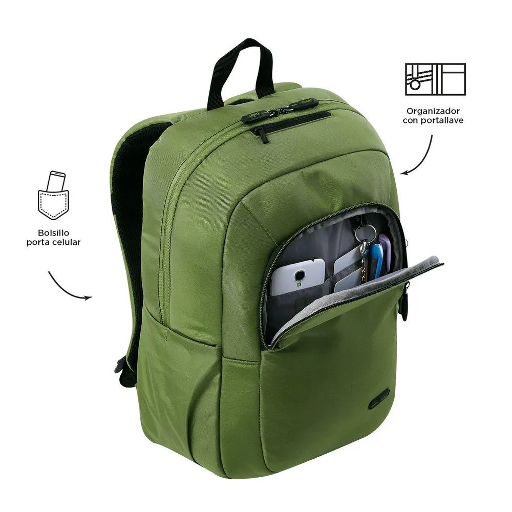 Mochila Ejecutivo Porta PC 15.4" Dulko 2.0 Verde Hombre