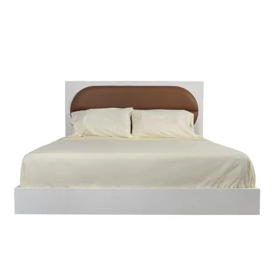 Cama Sorrento | King 3 Plazas Blanco Hg-Walnut - Sorrento-Queen Blaco Hg/Walnut