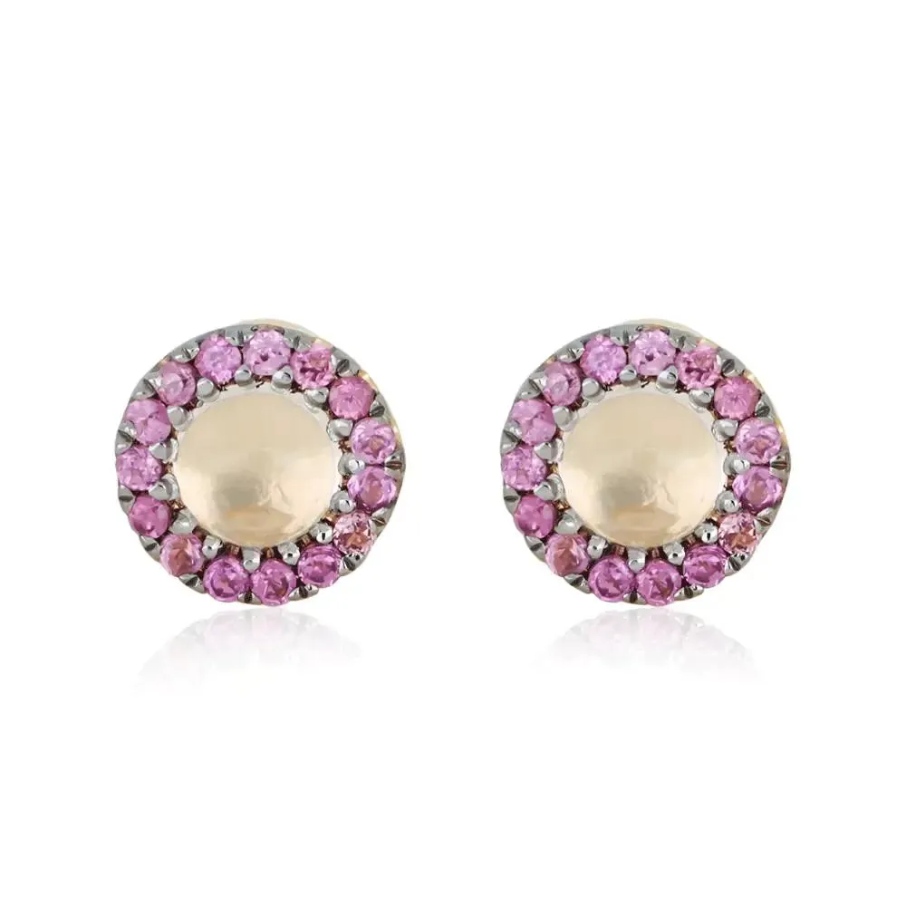 ARETES RESPLANDOR CUARZO Y RODOLITA