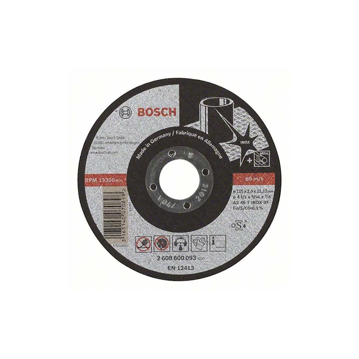 Disco Corte Acero Inox 115X2X22 Bosch - BOSCH