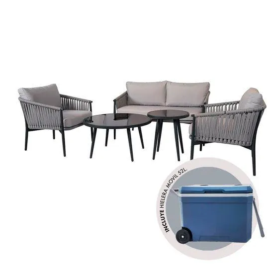 Set Exteriores Laguna + Hielera Móvil 52L | Gris Oscuro